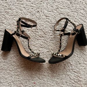 Valentino Rockstud Ankle Wrap Sandals
